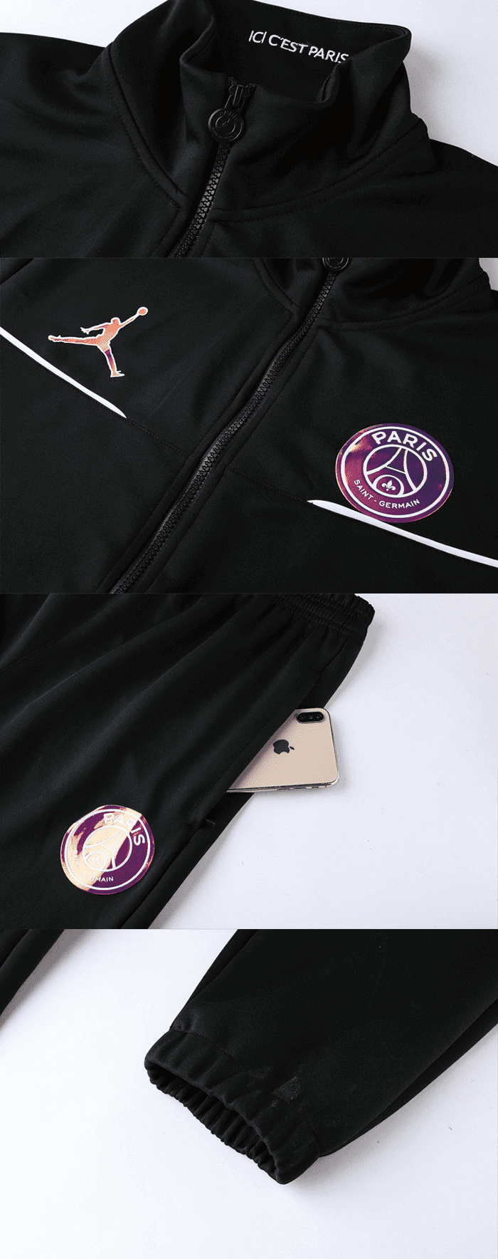 psg black training jacket